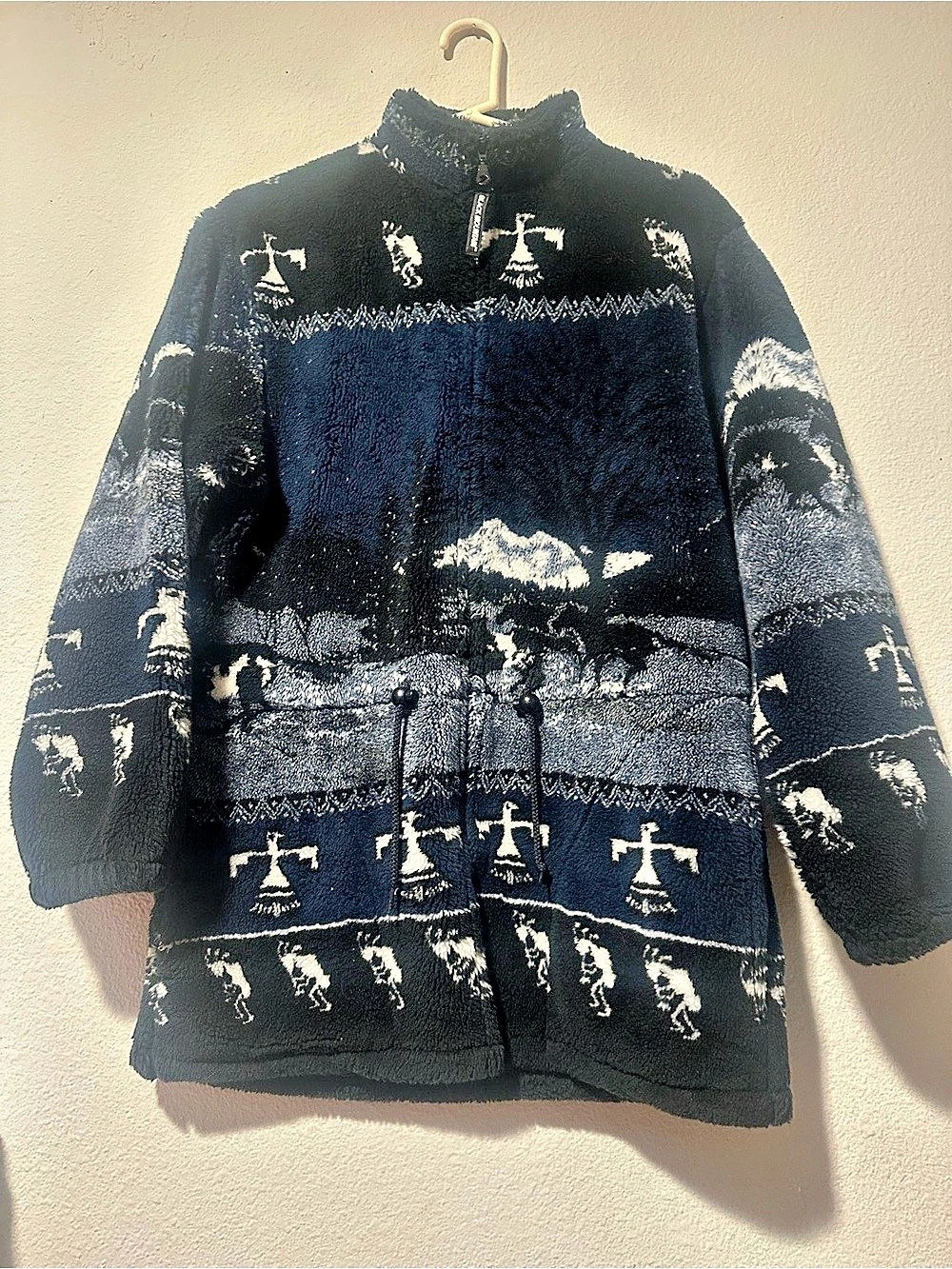 Vintage Black Mountain Outdoor Horse Fleece Jacket Size S Native Gorpcore